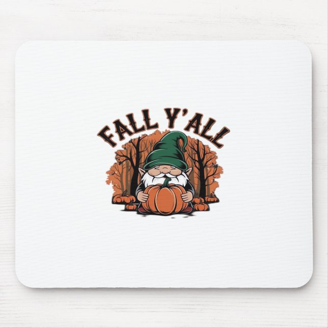 Es ist Herbst Y’all Pumpkin Gnome Herbst Retro Cla Mousepad (Vorne)
