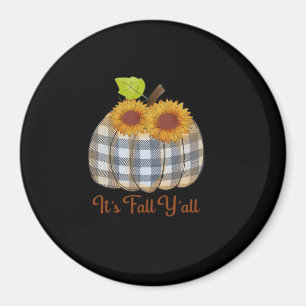 Es ist Herbst Y’all Pumpkin Karierten Design Hallo Magnet