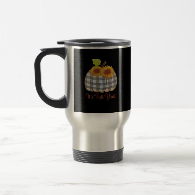 Es ist Herbst Y’all Pumpkin Karierten Design Hallo Reisebecher (Links)