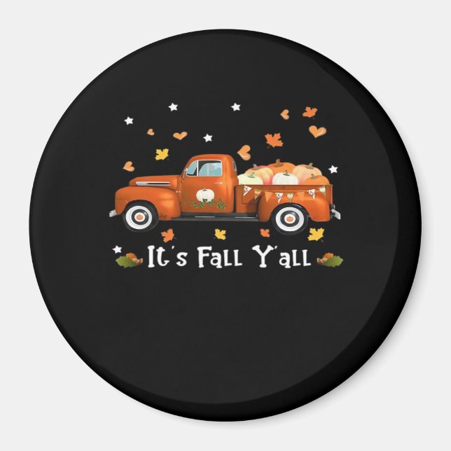 Es ist Herbst Y’all Pumpkins Herbstfall Minimal Sa Magnet (Vorne)