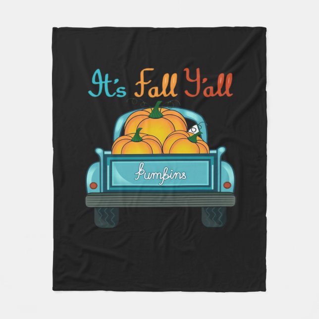 Es ist Herbst Y’all Pumpkins Truck Funny Graphic Fleecedecke (Vorderseite)