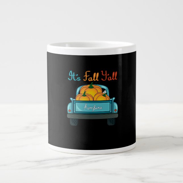 Es ist Herbst Y’all Pumpkins Truck Funny Graphic Jumbo-Tasse (Vorderseite)