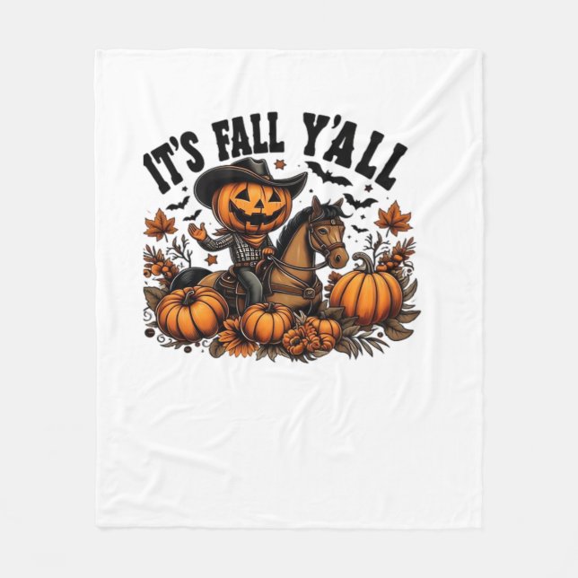 Es ist Herbst Y’all Retro Halloween Fleecedecke (Vorderseite)