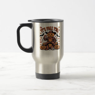 Es ist Herbst Y’all Western Cowboy Pumpkin Hallowe Reisebecher