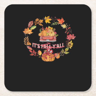 Es ist Herbst Y'all Ernte Road Rechteckiger Pappuntersetzer