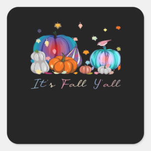 Es ist Herbst Y'all Funny Magic Halloween Pumpkin Quadratischer Aufkleber