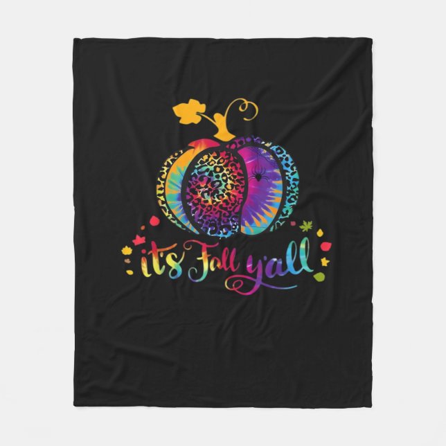 Es ist Herbst Y'all Gefärbte Krawatte Leopard Prin Fleecedecke (Vorderseite)