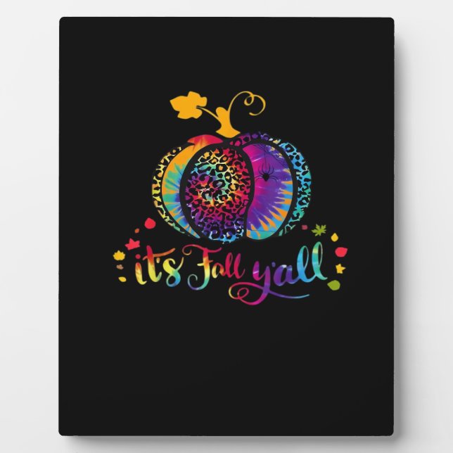 Es ist Herbst Y'all Gefärbte Krawatte Leopard Prin Fotoplatte (Vorderseite)