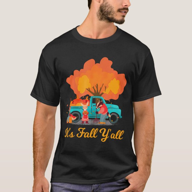Es ist Herbst Y'all Gnome Zwerg Herbst Leaves Fall T-Shirt (Vorderseite)