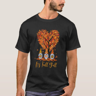 Es ist Herbst Y'all Gnomes Pumpkins Autumn Tree Da T-Shirt