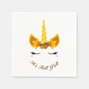 Es ist Herbst Y'all Herbst Einhorn Paper Party Nap Serviette