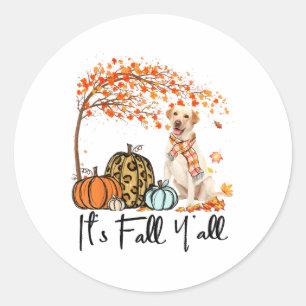 Es ist Herbst Y'all Labrador Retriever Pumpkin Her Runder Aufkleber