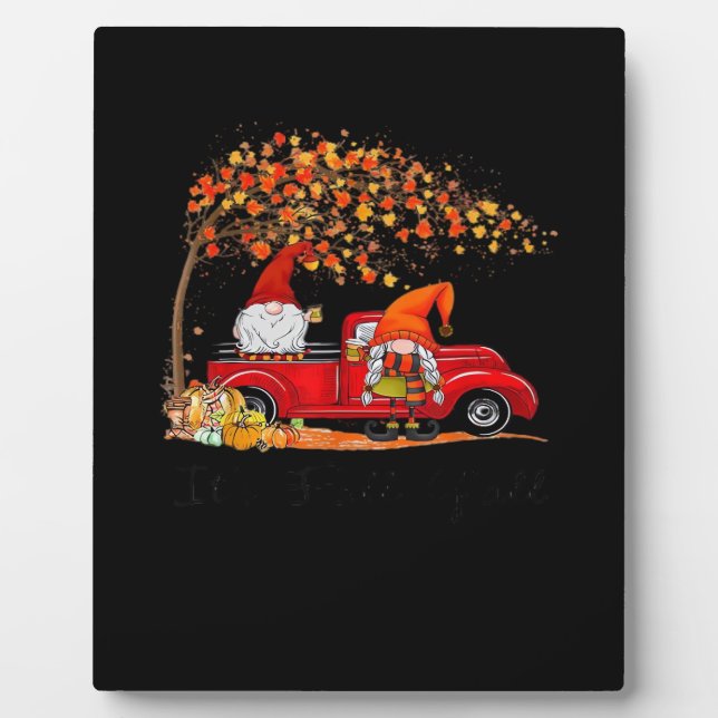 Es ist Herbst Y'all Niedliche Gnomes Tree Herbstla Fotoplatte (Vorderseite)