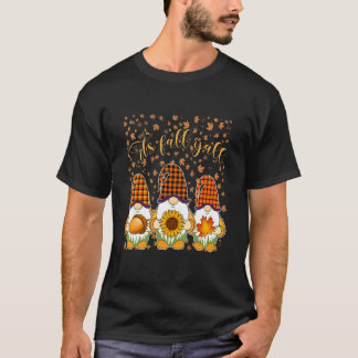 Es ist Herbst Y'all Niedlichen Gnomes Pumpkin Autu T-Shirt