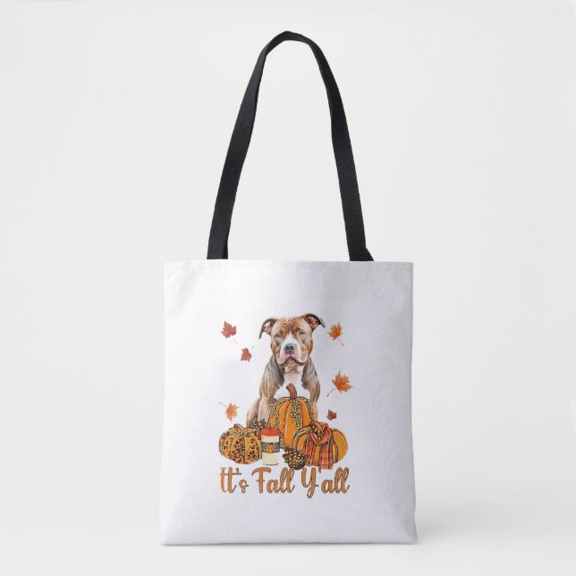 Es ist Herbst Y'all Pitbull Dog Fall Scarf Herbstp (Vorderseite)