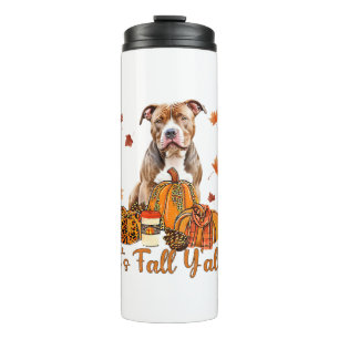 Es ist Herbst Y'all Pitbull Dog Fall Scarf Herbstp Thermosbecher