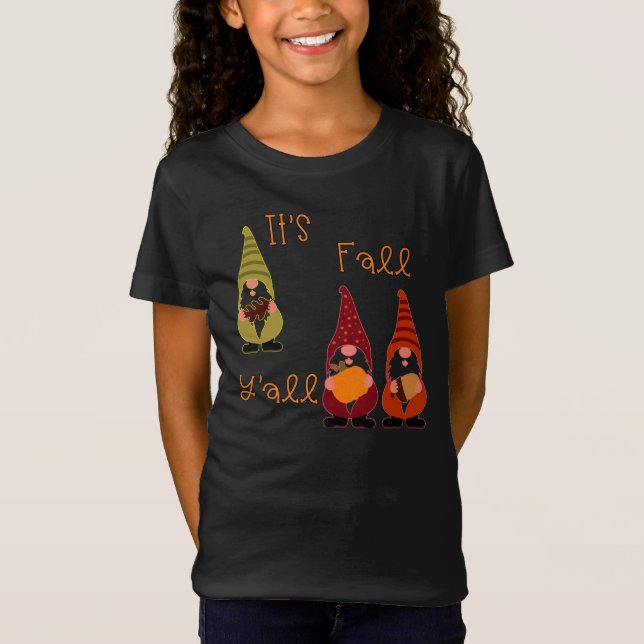 Es ist Herbst Y'all Pumpkin Gnome Autumn Tree T-Shirt (Vorderseite)