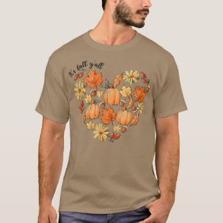 Es ist Herbst Y'all Vintagen Pumpkin Leaf Herbst H T-Shirt
