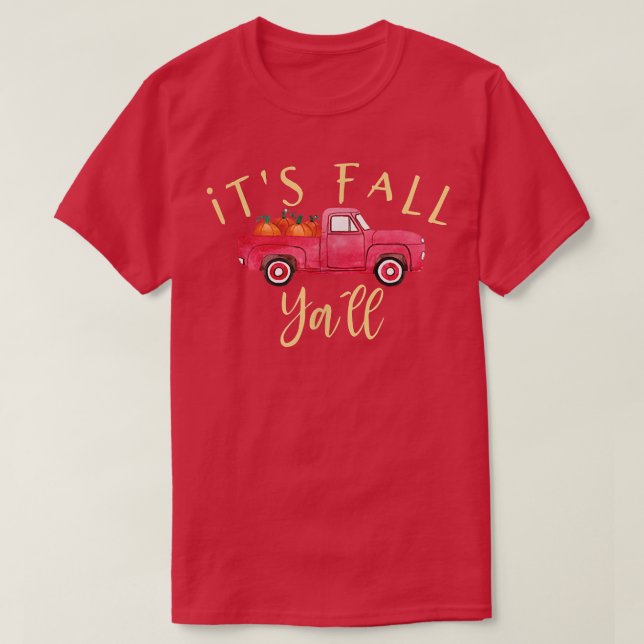 Es ist Herbst Yas Niedlicher Herbstpumpenwagen T-Shirt (Design vorne)