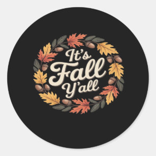 Es ist Herbst Y's Halloween Bats Pumpkin Fall Hall Runder Aufkleber