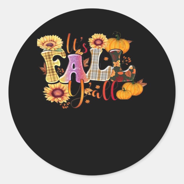 Es ist Herbst Y's Herbst Design Minimal Clean Runder Aufkleber (Vorderseite)