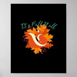 Es ist Herbst Y's Niedlichen Herbstbaum-Herbstlaub Poster