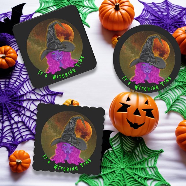 Es ist Hexerei Time Halloween Hexe Rechteckiger Pappuntersetzer (Square, Round, Scalloped)