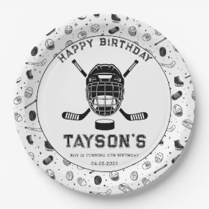 Es ist Hockey-Zeit zum 5. Geburtstag Pappteller