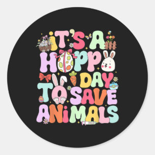 Es ist hoppy Day, Tiere Eier Niedlichen sonnigen E Runder Aufkleber