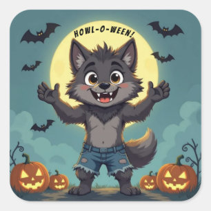 Es ist Howl-o-ween Quadratischer Aufkleber