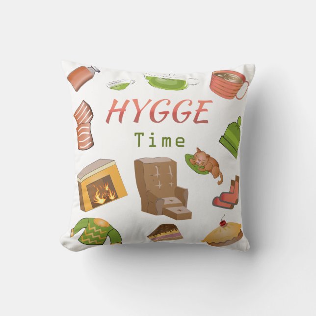 Es ist Hygge Time! Dekokissen (Vorderseite)