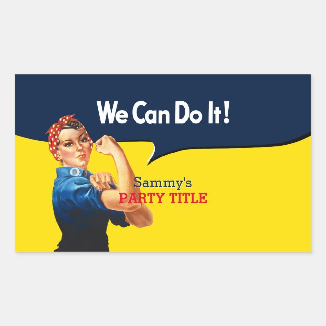 Es ist Ihr benutzerdefiniertes Rosie-Party, das di Rechteckiger Aufkleber (Vorderseite)