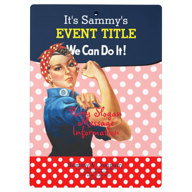 Es ist Ihr Personalisiertes Rosie Party Angebot Klemmbrett (Rückseite)