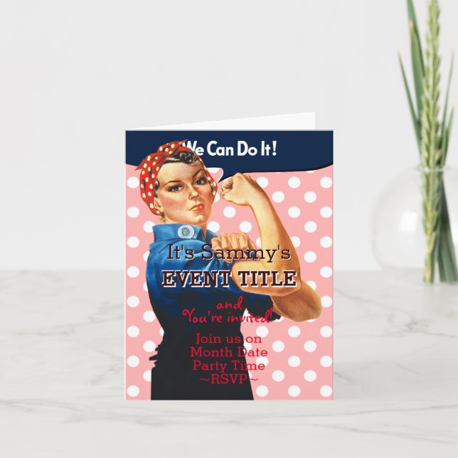 Es ist Ihr Rosie Party 12 Zeilen 2 gegliedert Einladung (Vorderseite)