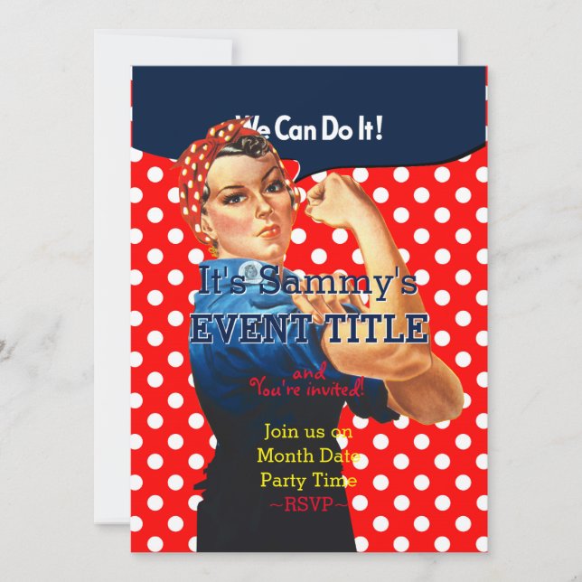 Es ist Ihr Rosie Party 12 Zeilen 2 gegliedert Einladung (Vorderseite)