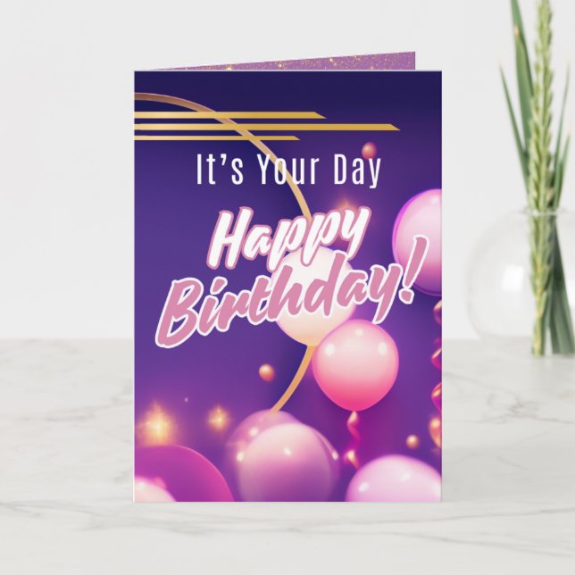 Es ist Ihre Zeit - Happy Birthday (Psalmen 71:6) Karte (Vorderseite)