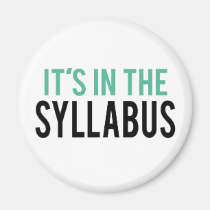 Es ist im Lehrer-Spaß des Syllabus- Magnet