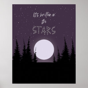Es ist im Lila Poster des Sternenwaldes geschriebe