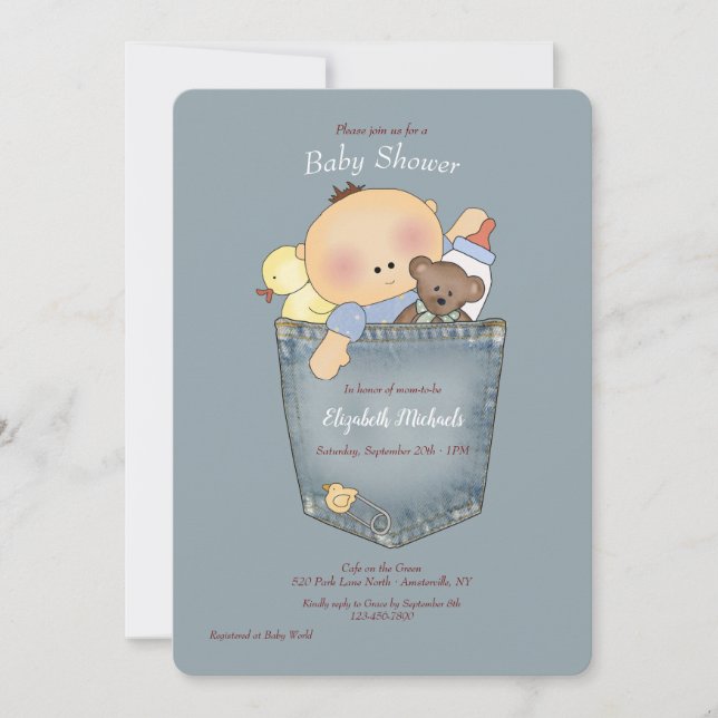 Es ist im Pocket Baby Shower Einladung (Vorderseite)