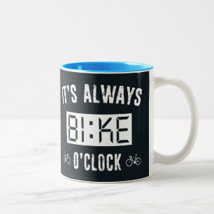 Es ist immer Fahrrad-Uhr Zweifarbige Tasse