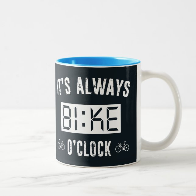 Es ist immer Fahrrad-Uhr Zweifarbige Tasse (Rechts)