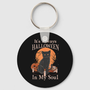 Es ist immer Halloween in meinem Soul Pumpkin Cat Schlüsselanhänger