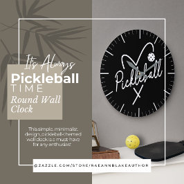 Es ist immer Pickleball-Zeit Runde Wanduhr
