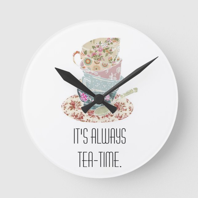 Es ist immer Tea-Time - Wall-Clock Runde Wanduhr (Vorderseite)