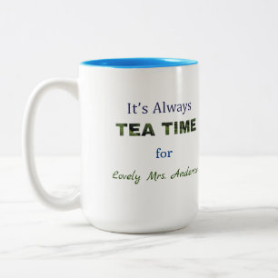 Es ist immer Tea Time Zwei-Ton-Kaffee-Tasse Zweifarbige Tasse