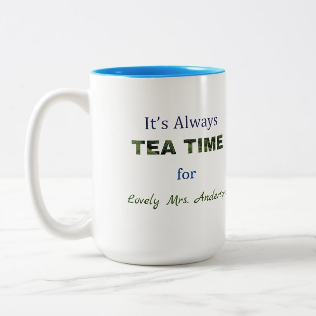 Es ist immer Tea Time Zwei-Ton-Kaffee-Tasse Zweifarbige Tasse (Links)