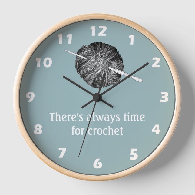 Es ist immer Zeit für Häkchen - Personalisiert Uhr (Vorderseite)