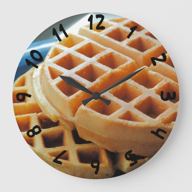 Es ist immer Zeit für Waffeln | Große Wanduhr (Vorderseite)