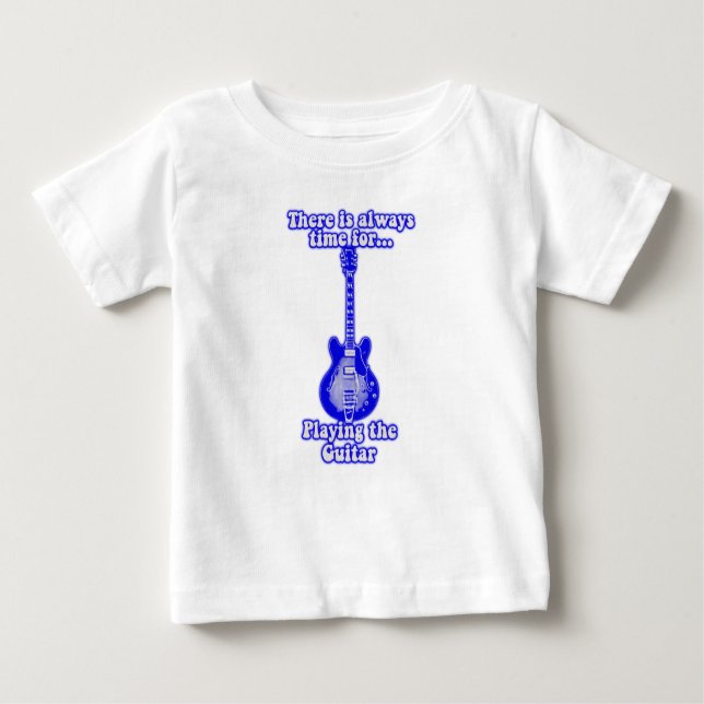Es ist immer Zeit, Gitarre zu spielen. Blau Baby T-shirt (Vorderseite)