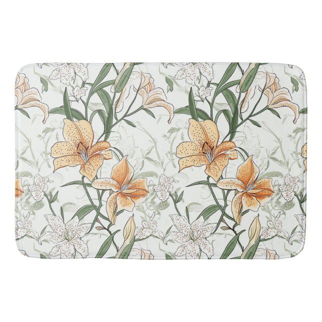Es ist in den Blätter geschrieben, Orange Lilies Badematte (Vorderseite)